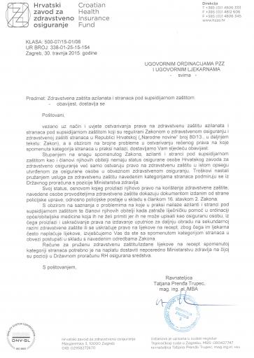 Zdravstvena zaštita azilanata i stranaca pod supsidijarnom zaštitom